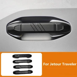 Car Exterior ABS Matte Black Handle Door Cover Bowl Door Protection Panel Cover For Chery Jetour Traveler 2023 2024 Accessories