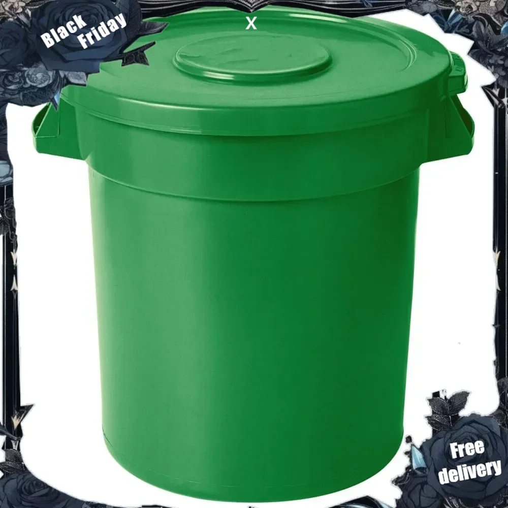 

10 Gallon Trash Can with Lid Round Ingredient Storage Containers Recycling Bin Kitchen Garbage Can Office Garbage