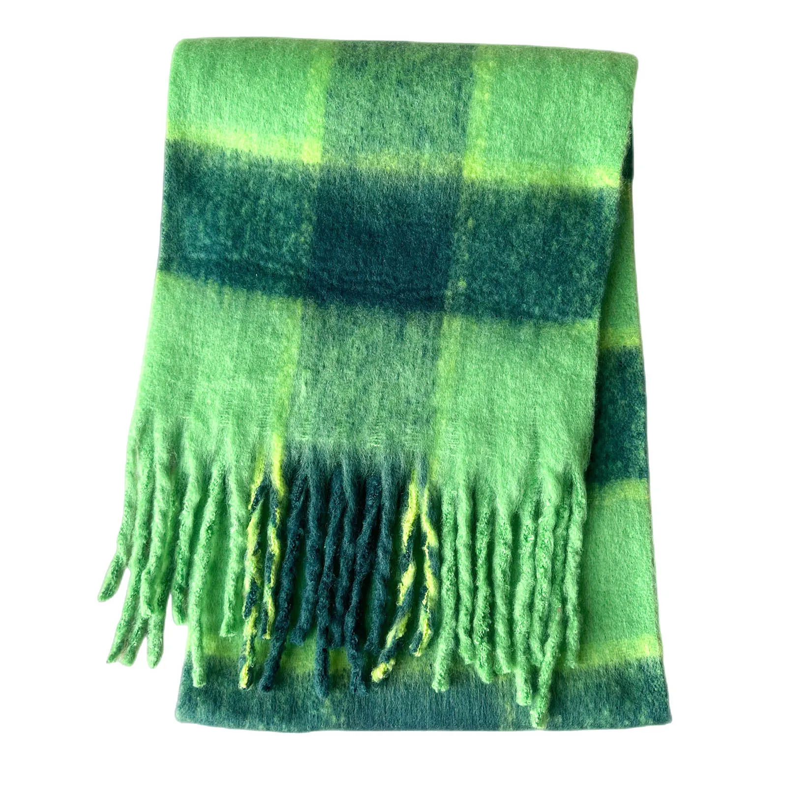 New Fashion Winter Plaid Scarf With Tag Thick Warm Solid Cape Wraps Luxury Female Pashmina Designer Brand Shawl Long Tassel