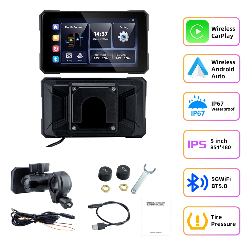 EKIY M15A Motorcycle Wireless CarPlay Android Auto Display Screen