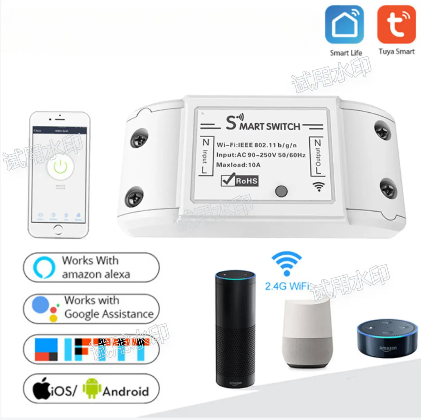 JRUMP Tuya  WiFi Garage Door Controller & Switch with APP Remote Control Timing Voice Control Alexa & Google Home