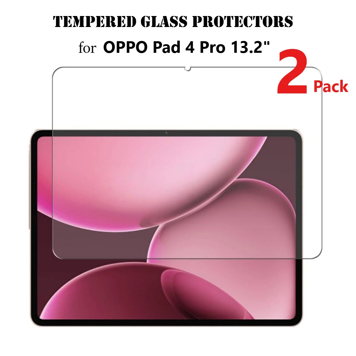 

2 Pack Glass Screen Protectors for OPPO Pad 4 Pro Screen Protector 13.2“ 2025 Transparent Anti-Scratch 0.33mm Glass Films