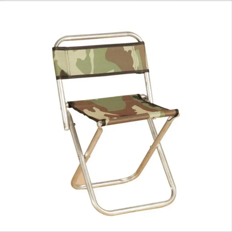 1Pcs Outdoor Fishing Chair with Storage Bag Outdoor Folding Portable Beach Chair Camouflage Back Chair Lightweight Waterproof