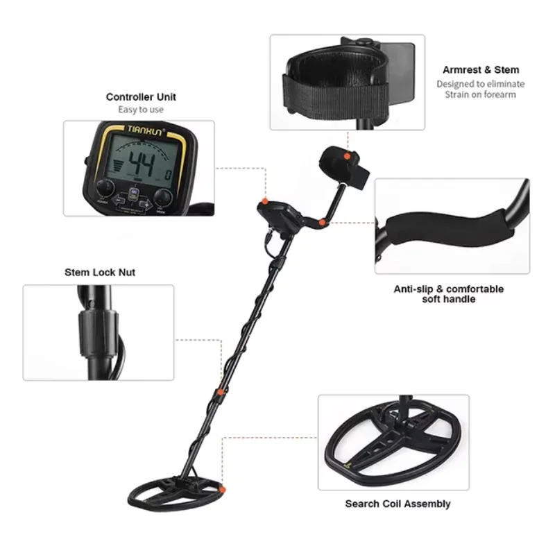TX-850 Detector de metais industrial profissional Scanner de profundidade subterrânea Detector de ouro