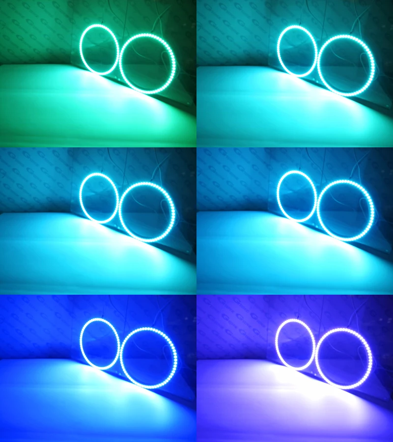 For Volkswagen VW Golf Mk1 Mk2 GTI RF Remote Bluetooth-Compatible APP Multi-Color Ultra Bright RGB LED Angel Eyes Kit Halo Rings