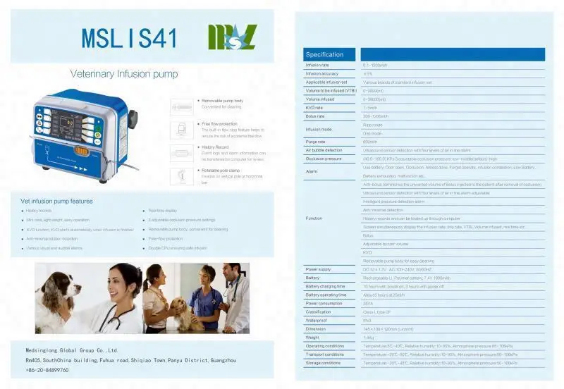 Veterinary Electric Infusion Pump For Pet Feeding And Nutrition Medical Animal Use