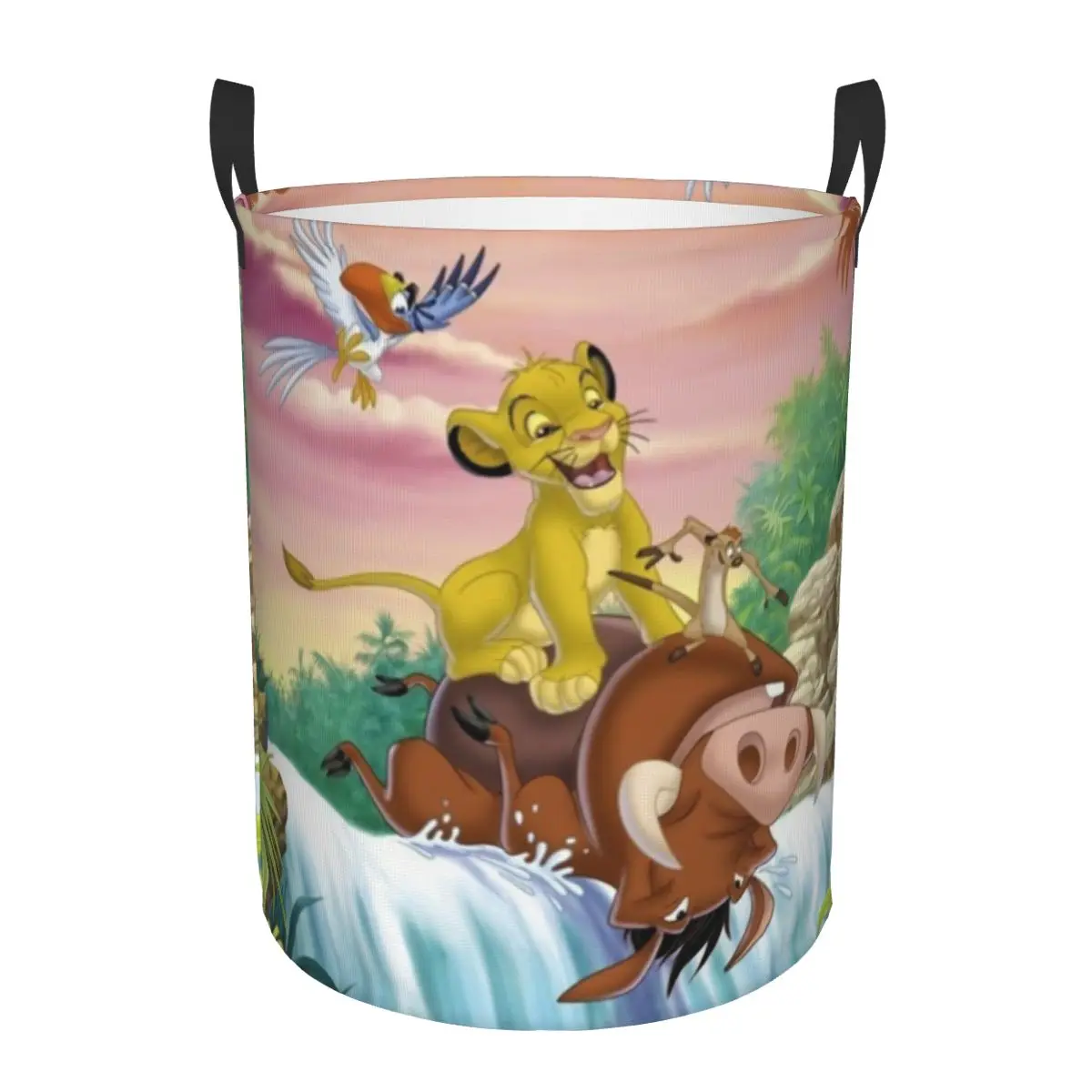 Custom The Lion King Simba No Worries Laundry Hamper Large Clothes Storage Basket Hakuna Matata Film Toy Bin Organizer for Boy