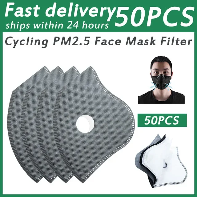 

Cycling Dustproof PM2.5 Active Carbon Filter Replacement Protection Anti Dust 5layers Cycling Face Masks Breathing Filter Gasket