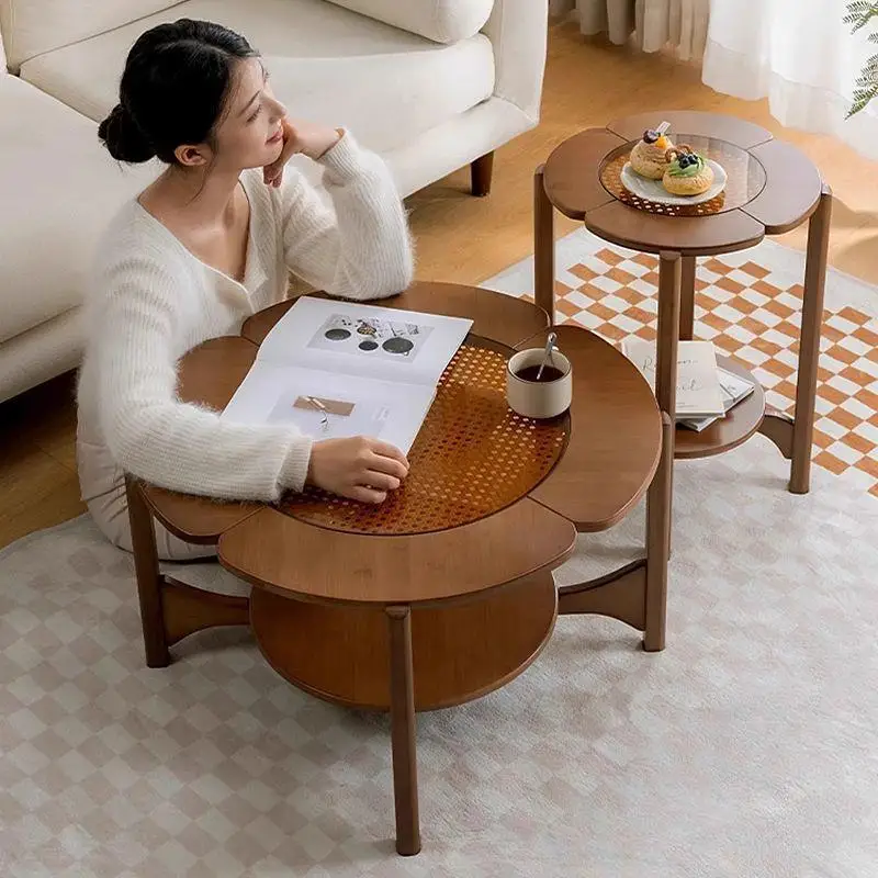 DSA side table small coffee table sofa side cabinet round table   shelf balcony mobile