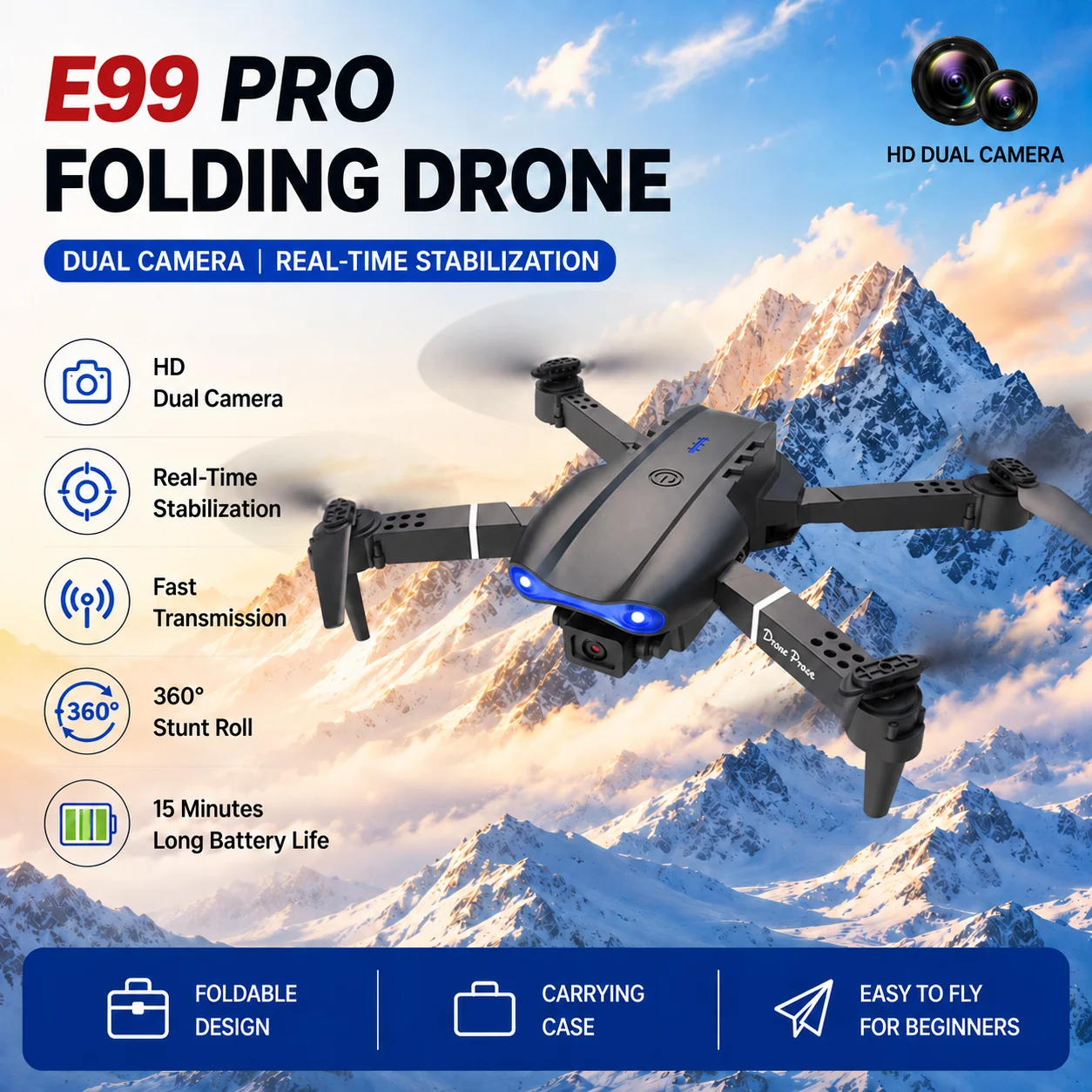 Drone Battery Adapter - Dron Plegable con Motor sin Escobillas,