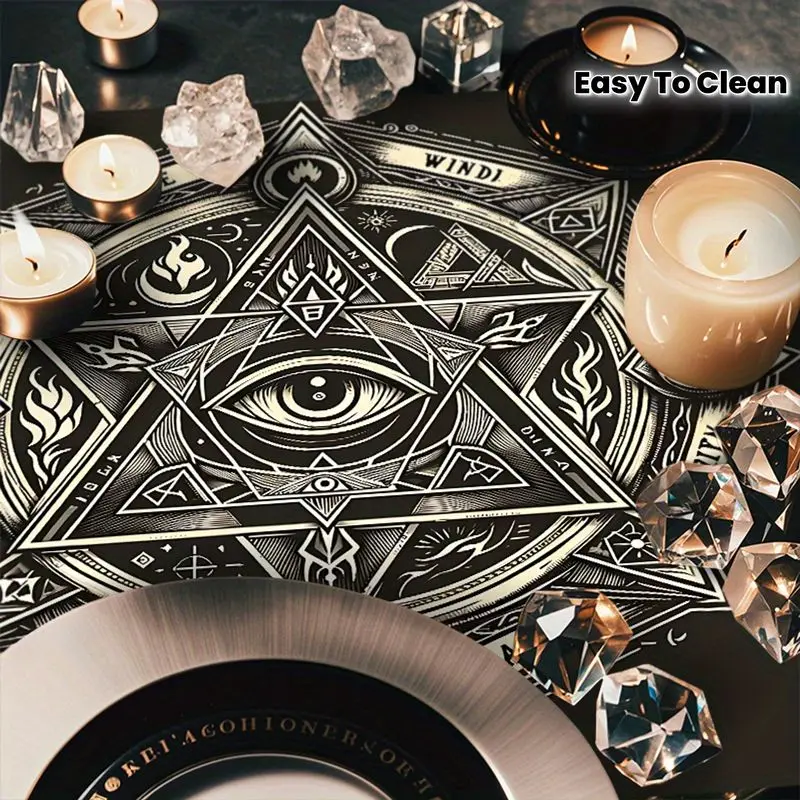 VIKAMA Full Sight Eye Tarot Tablecloth Altar Divination Spiritual Meditation Underworld Divination Desktop Layout