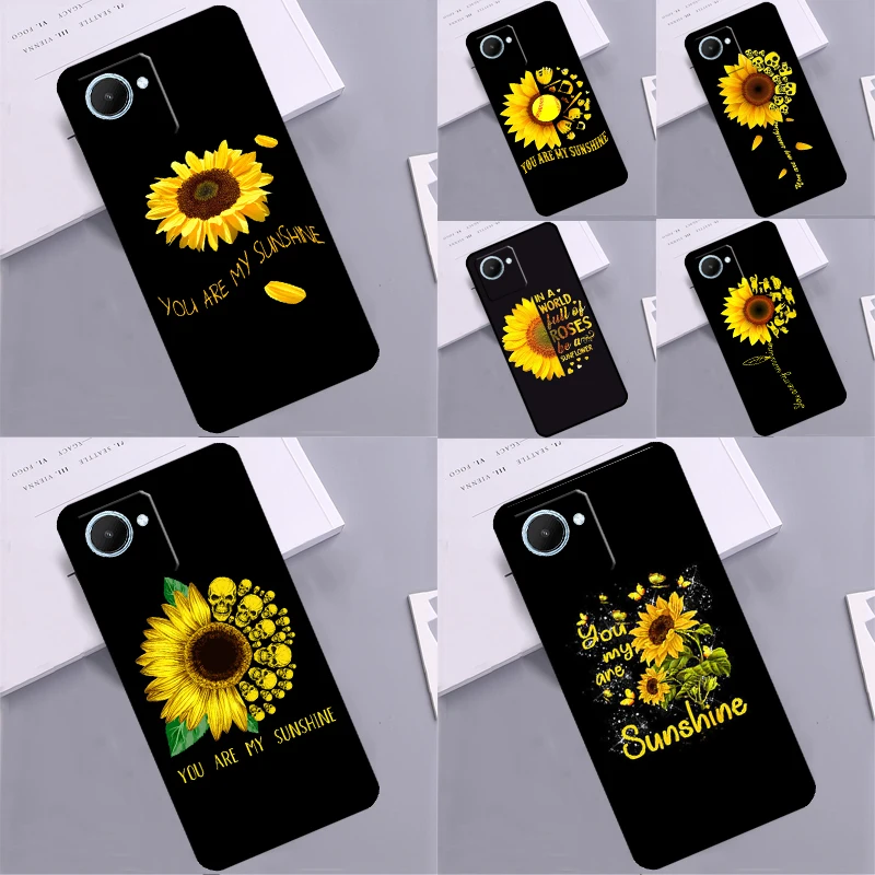 You Are My Sunshine Sunflower Case For Realme GT Neo 5 3 2 3T 8 9 10 11 Pro Plus C15 C25s C21Y C30 C33 C35 C53 C55 C31