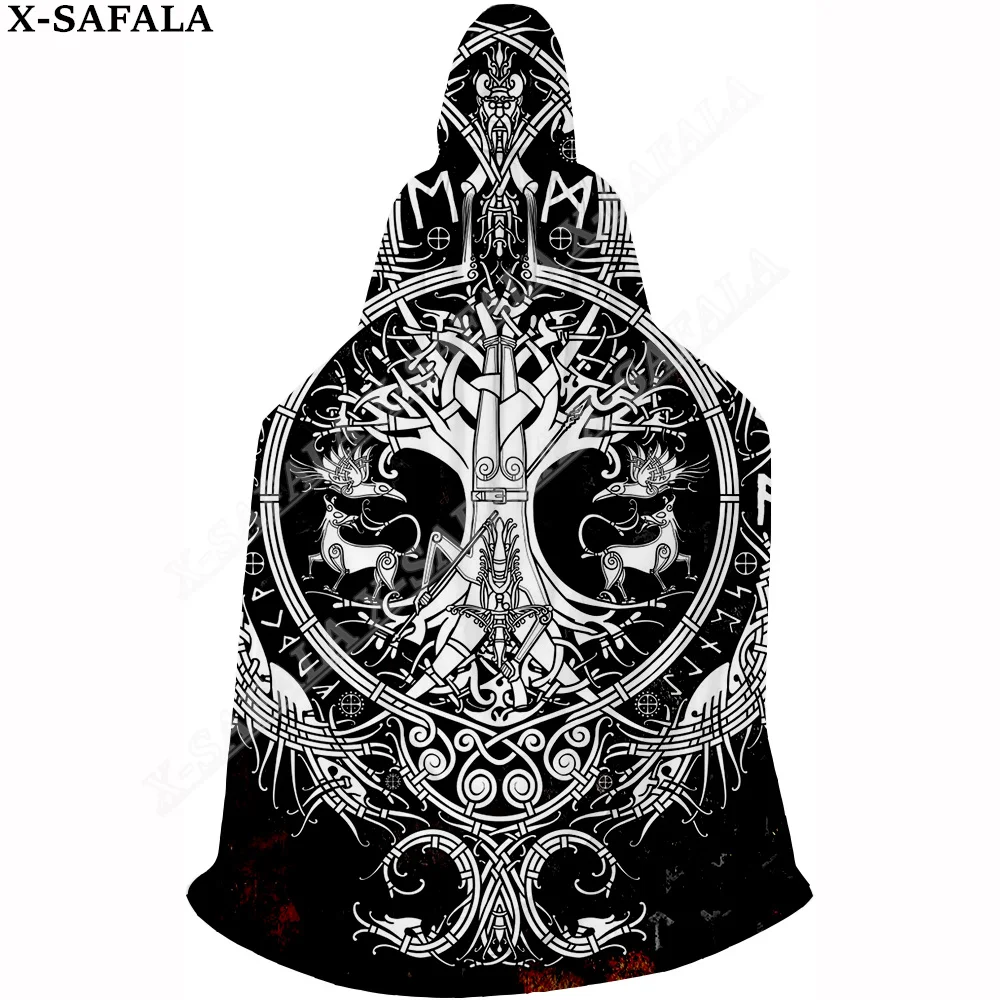 

Tattoo Symbol Viking Armor 3D Print Capes Robe Halloween Christmas Cosplay Thin Hooded Cloak Adult Kids Dress Up Props-7