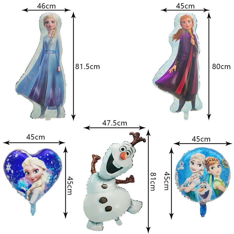 Disney Frozen Birthday Party Decoration Elsa Anna Foil Latex Balloon With Pattern For Kid Event Disposable Tableware Backdrop