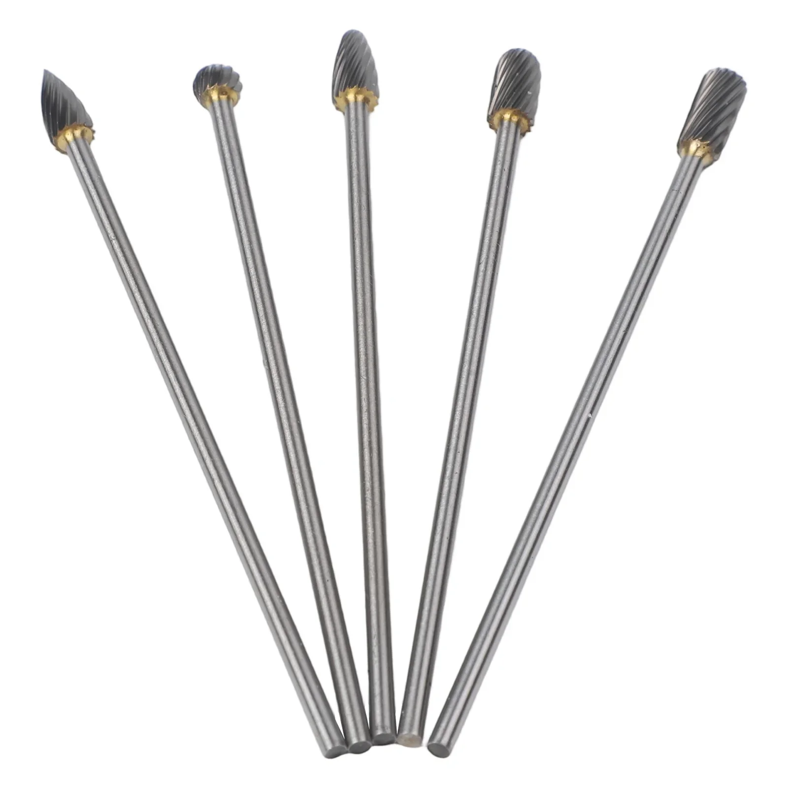 

5pcs Long Carbide Rotary Burr Set 100mm Length 1/8 Inch Shank Designed For Wood And Metal Working Applications