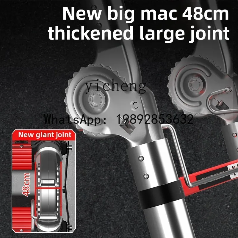 سلم رفع محمول متعدد الوظائف منزلي تلسكوبي من الفولاذ المقاوم للصدأ سلم هندسي سميك قابل للطي #5