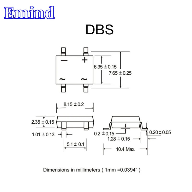 50/100/200/500/1000Pcs DB307S Bridge Rectifier 3A/1000V SMD Rectifier Bridge Stack SOP-4 DBS Footprint