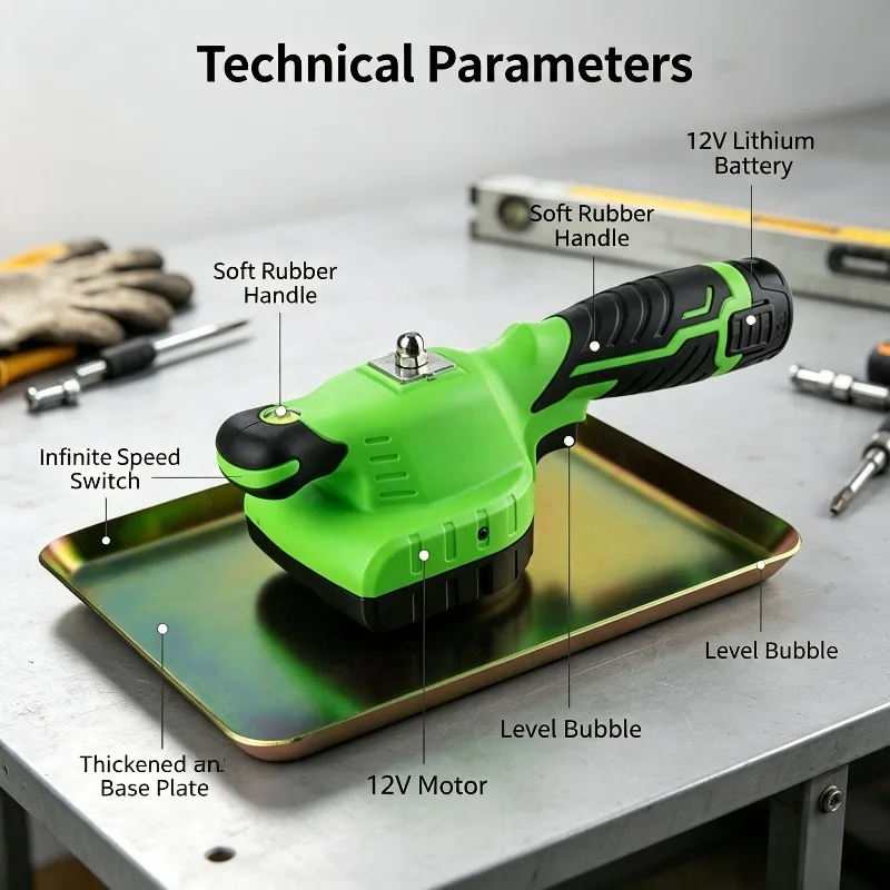 Cordless Brushless Concrete Finishing Trowel Lithium Battery Handheld Cement Vibrator Construction Surface Polishing Machine