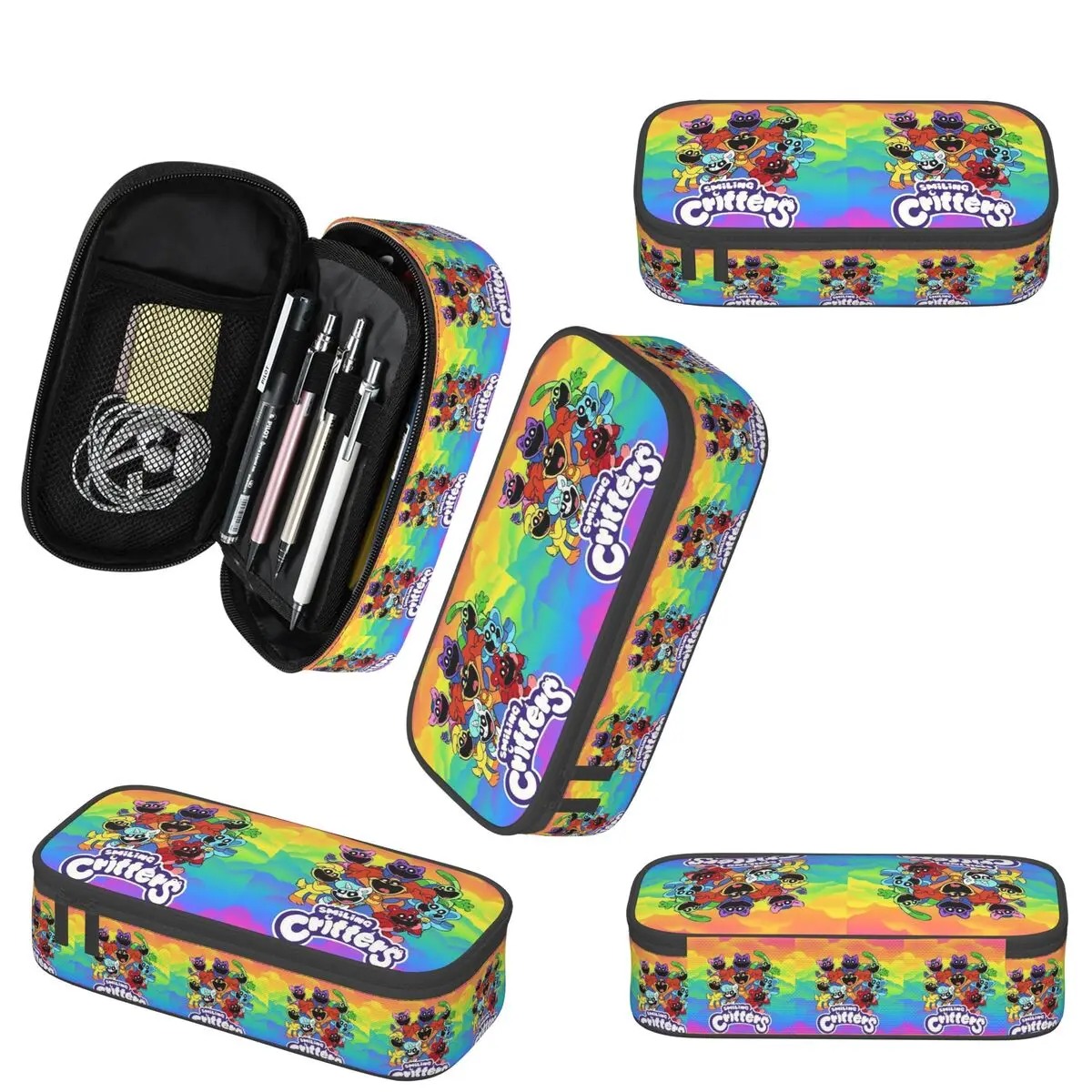Smiling Critters Pencil Case for Boy Girl School Pen Box Pencil Bag Stationery Supplies Pen Holder Bag