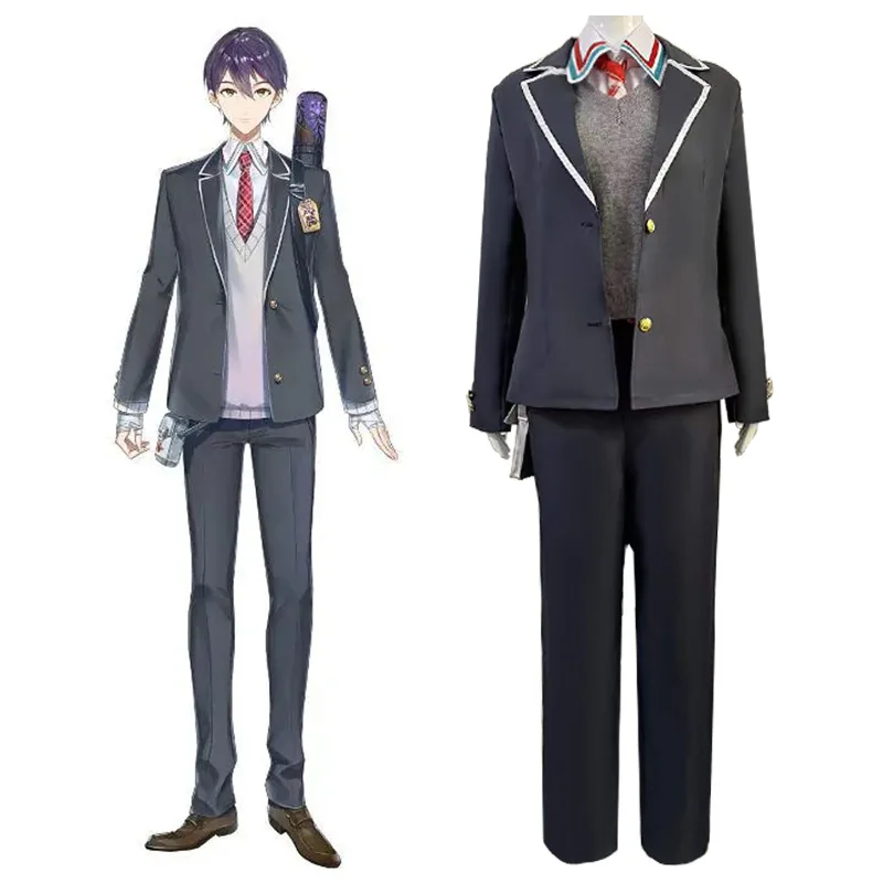 Anime Vtuber Kenmochi Toya Cosplay Costume JK School Uniform Nijisanji Toya Women's Men Costume Costume Virtual Youtube Anime