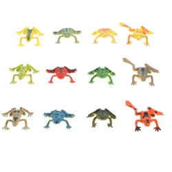 12pcs Simulate Frog Model Plaything Frog Toads Toys Plastic Toad Toy Statue Frog Toad Decorative Ornament For Kid Gift Adornment