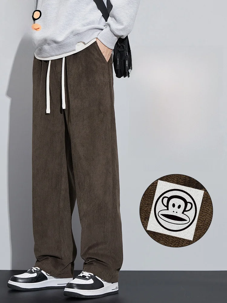 

PaulFrank Heavyweight Corduroy Men's Casual Pants Autumn New Sle Trendy Brand Straight Leg Trousers Loose Fit Youthful Sle