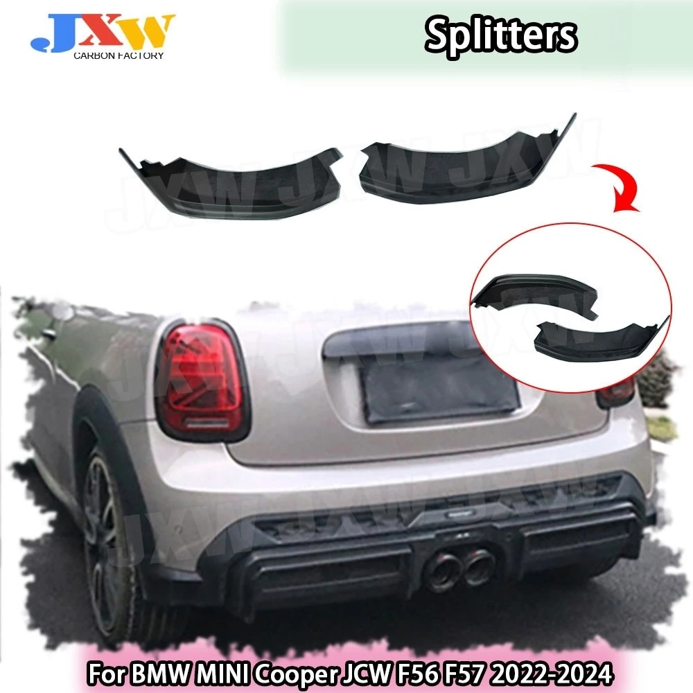 

For BMW MINI Cooper JCW F56 F57 2022-2024 Carbon Fiber Car Rear Lip Diffuser Spoiler FRP Side Splitters Spoiler Body Kits