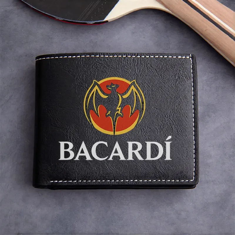 МУЖСКИЙ КОРОТКИЙ КОРОТКИЙ ГАМАНЕЦ BACARDI С ЛОГОТИПОМ И ПУ КОЖИ СВЕТЛОМЫЙ МОДНЫЙ БИЗНЕС МОДНЫЙ ДИЗАЙН ДЛЯ ДЕЙНОЙ ИСПОЛЬЗОВАНИЯ