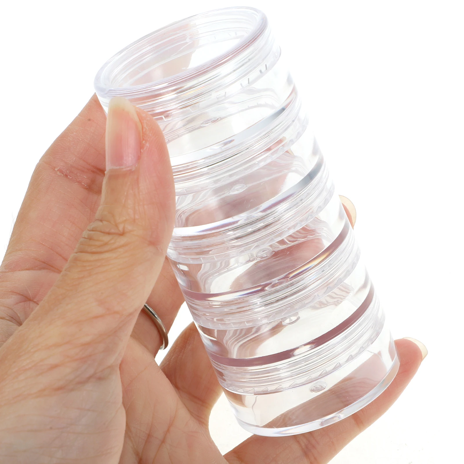 

6 Pcs Large 5 Layers Stackable Jewelry Box Portable Trinket Case ganizer Storage Cases For Jewelry Storage Container