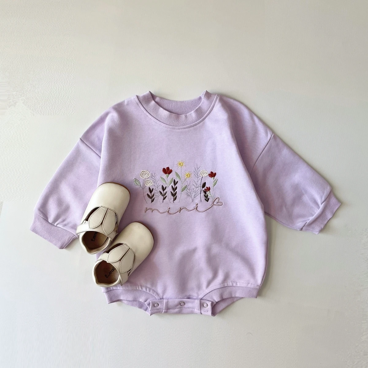 INS-Pelele para niñas recién nacidas, sudaderas, pelele, ropa con bordado Floral, monos para bebés, sudadera, traje coreano, pelele