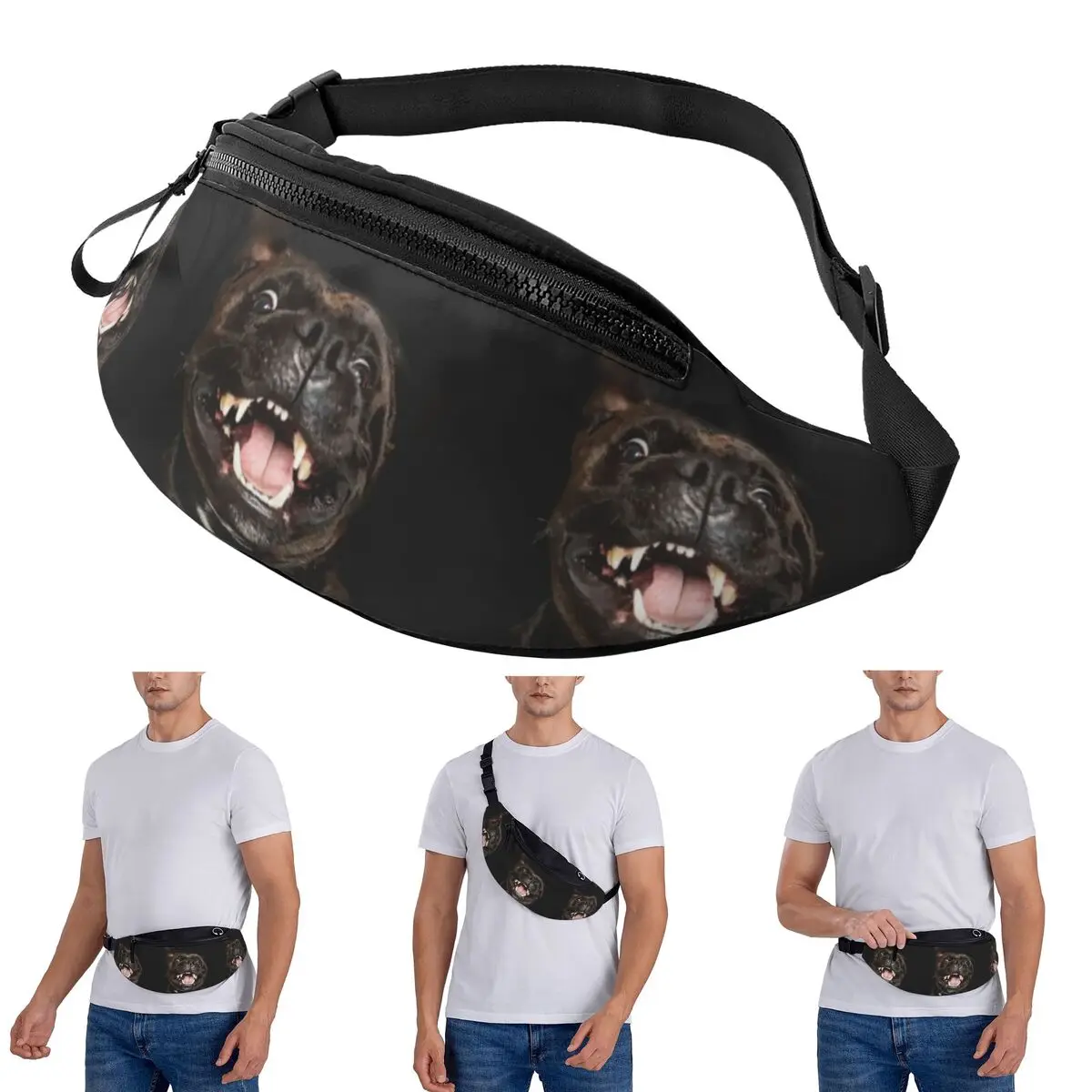 

Crossbody Waist Bag Staffordshire Bull Terrier Men Women Fanny Pack Traveling Running Money Phone Pouch