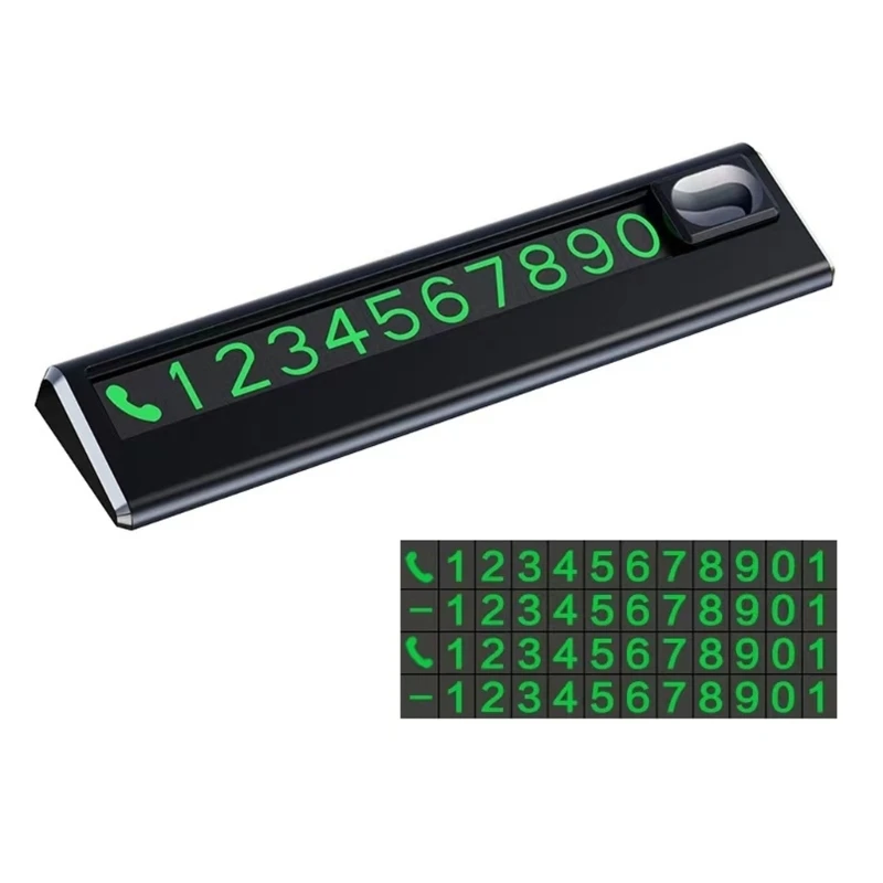 Phone Number In The Car Business Card Luminous Temporary Parking Card Plate Car Stickers Styling Auto Accessories