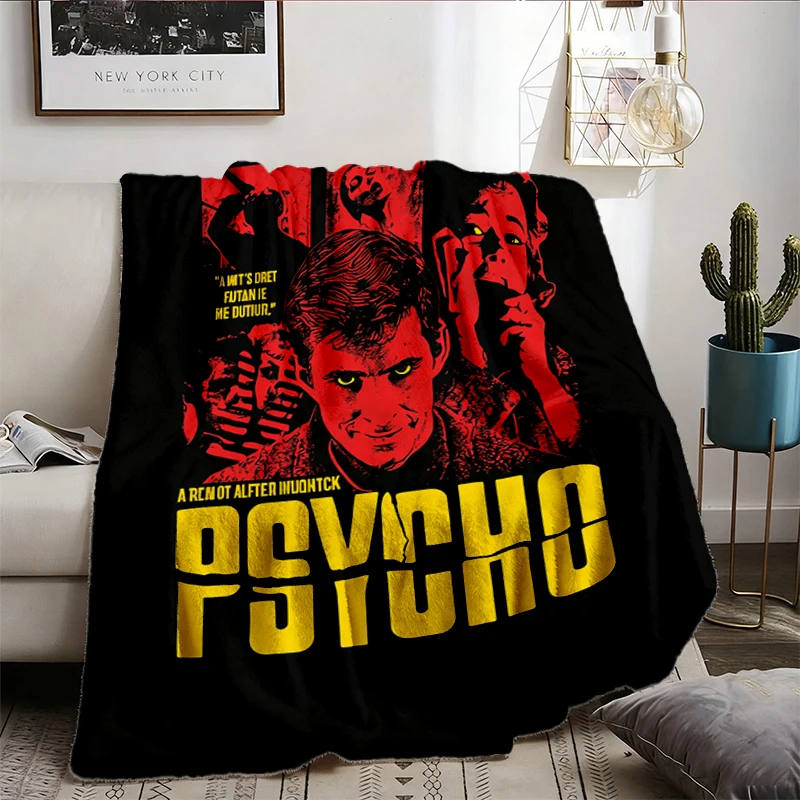 Psycho Movie Flannel Throw, Alfred Hitchcock Classic Film Graphic Cozy Blanket