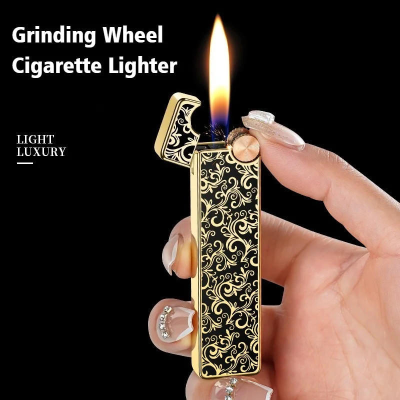 

2025 New Metal Cigar Ignifier Butane Inflatable Open Flame Lighter Smoke Grinding Wheel Cigarette Lighters & Smoking Accessories
