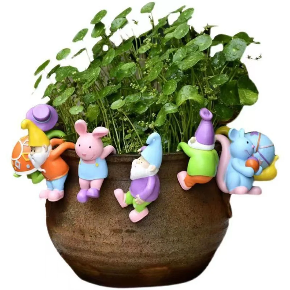 

Garden Decoration Cute Rabbit Flower Pot Pendant Turtle Flower Simulation Home Decoration Resin Cartoon Figurines Statues Decor