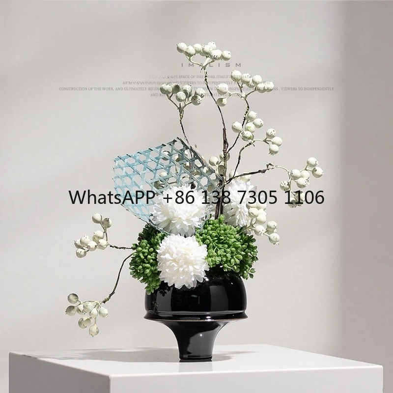 

Домашняя современная простая модель комнаты спальня прикроватная тумбочка ваза цветочная композиция орнамент комбинация