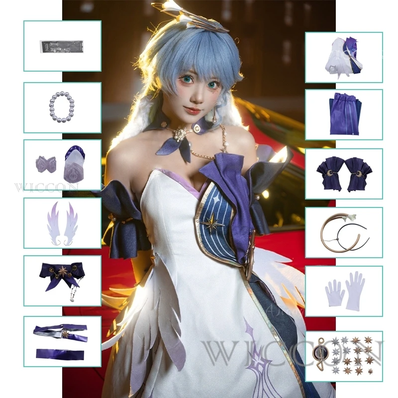 

GAME Honkai Star Rail COS Robin Cosplay Costume Dress Honkai Star Rail Uniform Earrings Singer Halloween Party Women Prop lolita