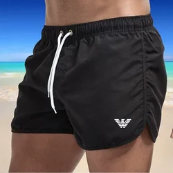 Men's beach shorts, tight and informal Bermuda shorts, quick drying, fashionable, gym and fitness