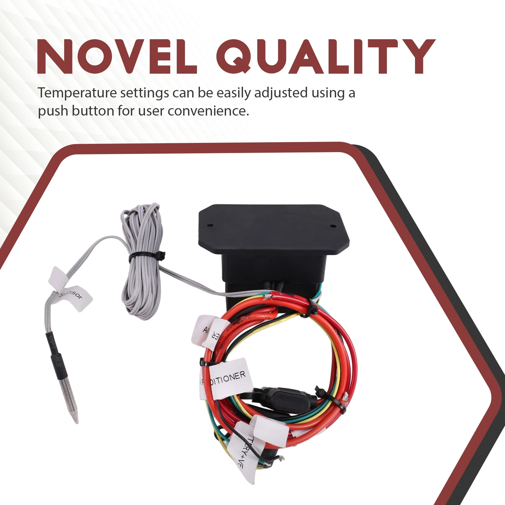 

DC-0444 12V Digital Adjustable Thermostat Radiator Fan Temperature Controller Digital Adjustment Functionality