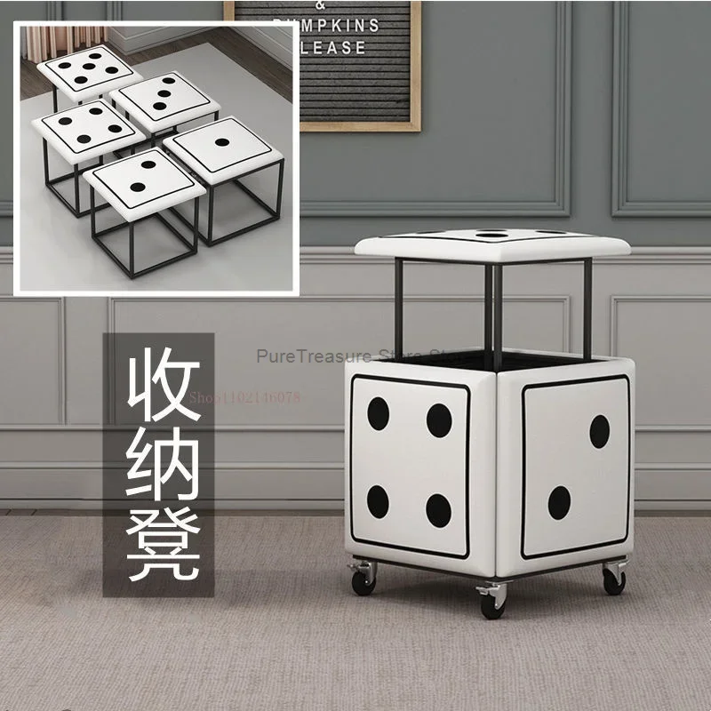 Ferro Multifunctional Storage Stool, 5 em 1 Sofá Stool, Mobília da sala de estar, Combinação de cubo de Rubik, Home Fold Stool