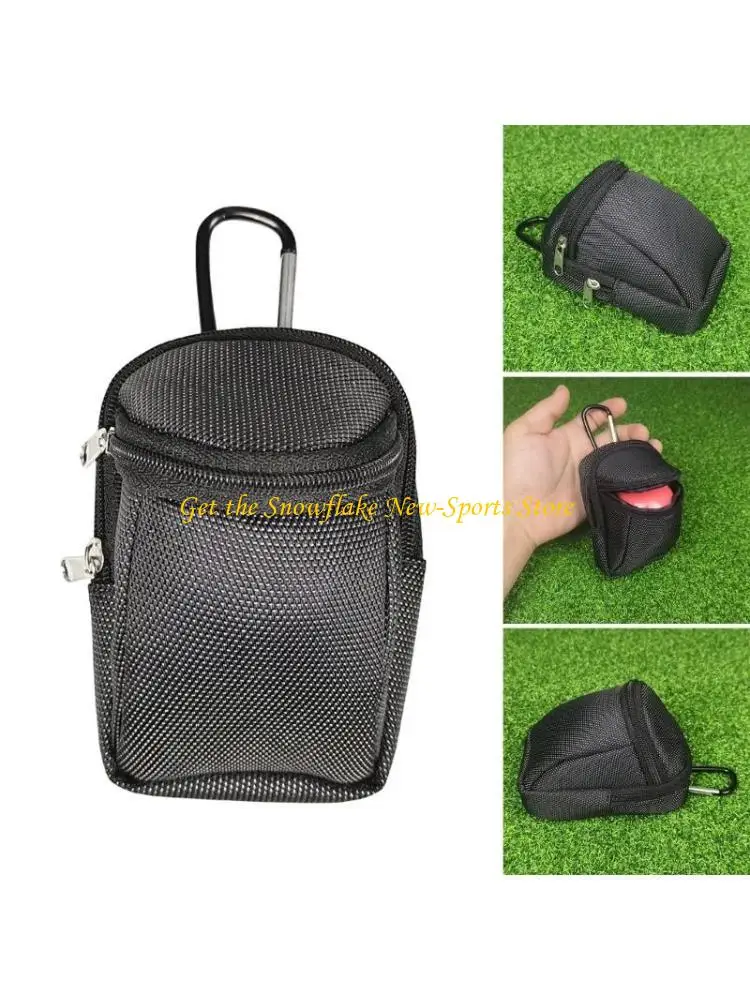 

E56D Golf Balls Bag Golf Storage Handbag Pocket 2-Layers Golf Bag Golf Tees Bag