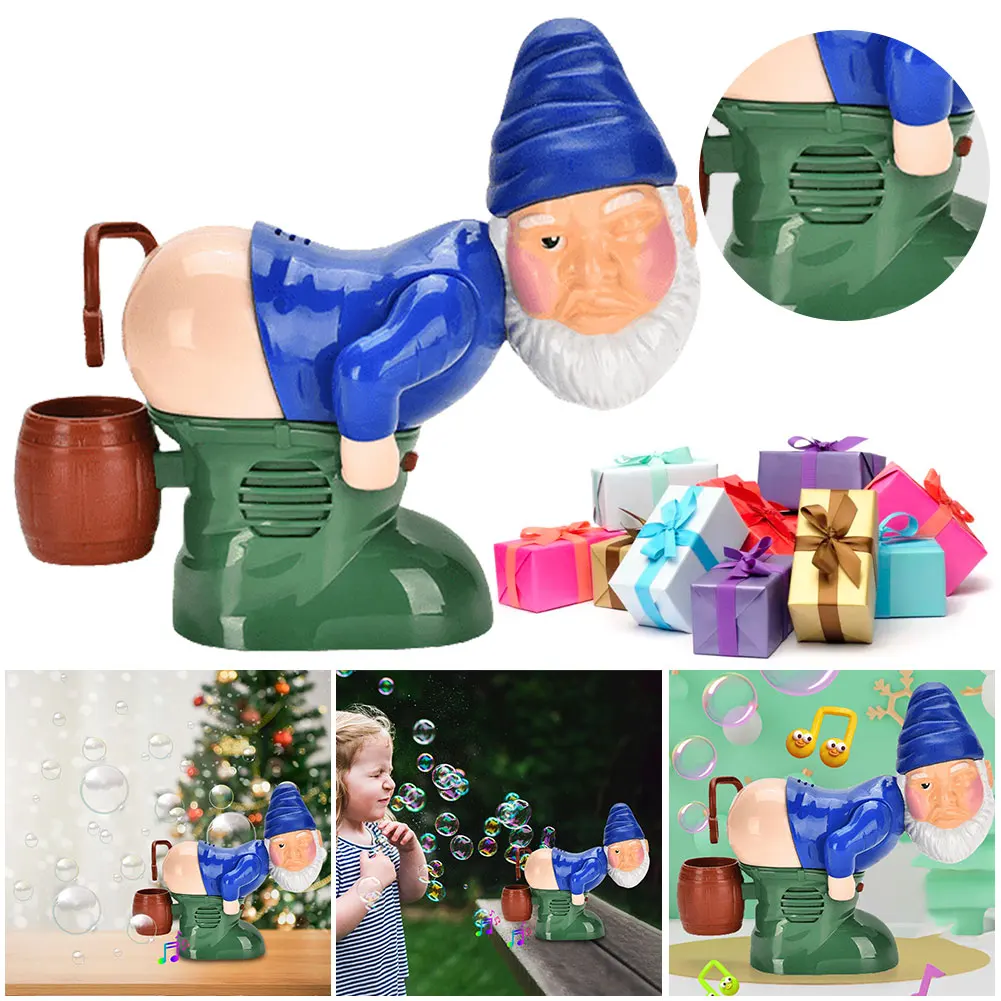 Soffiatore di bolle scoreggia di Babbo Natale Gnomi creativi Bubble scoreggia con suono e luce Bomboniere natalizie a batteria