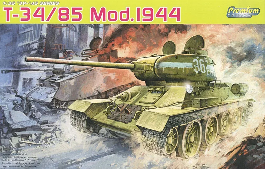 

DRAGON Assembled Model Kit 6319 Soviet T-34/85 Type 1944 Tank, 1/35