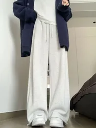 HOUZHOU rahat gri Sweatpants kadınlar kore tarzı katı temel koşu spor pantolon Harajuku Streetwear boy geniş pantolon