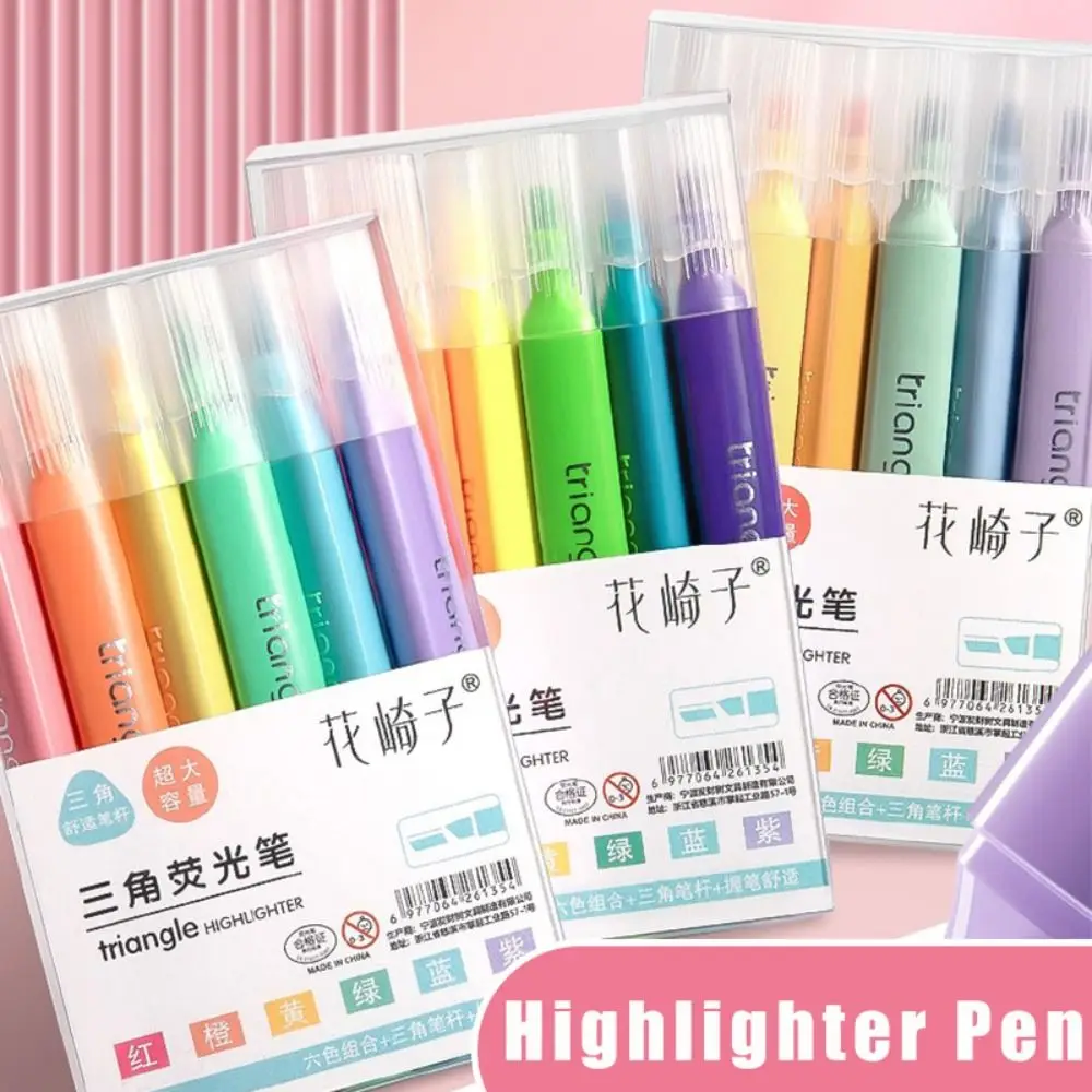 Triangle Penholder Highlighter Pen Painting Graffiti Eye Protection Marker Pen Morandi/Macaron Color Large Capacity