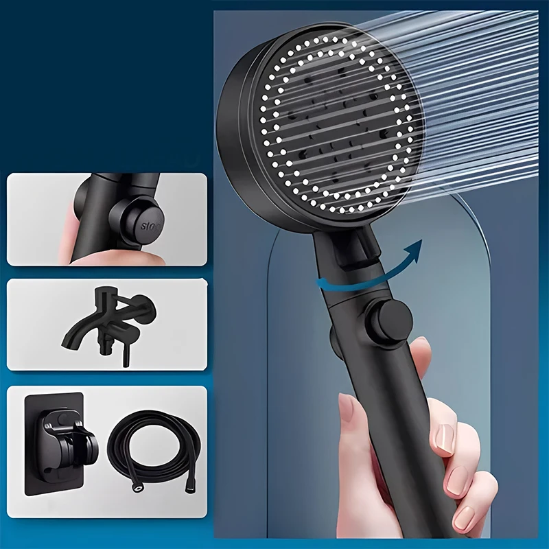 

〔20E〕|Shower Booster Head Shower Head Bathroom Shower Hand Shower Head Holder Set
