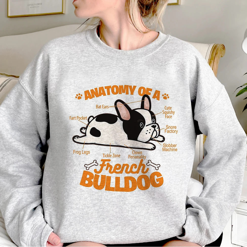 

French Bulldog hoodie comfortable streetwear funny printed design manga girl hoddie designer soft fabric comic athleisure