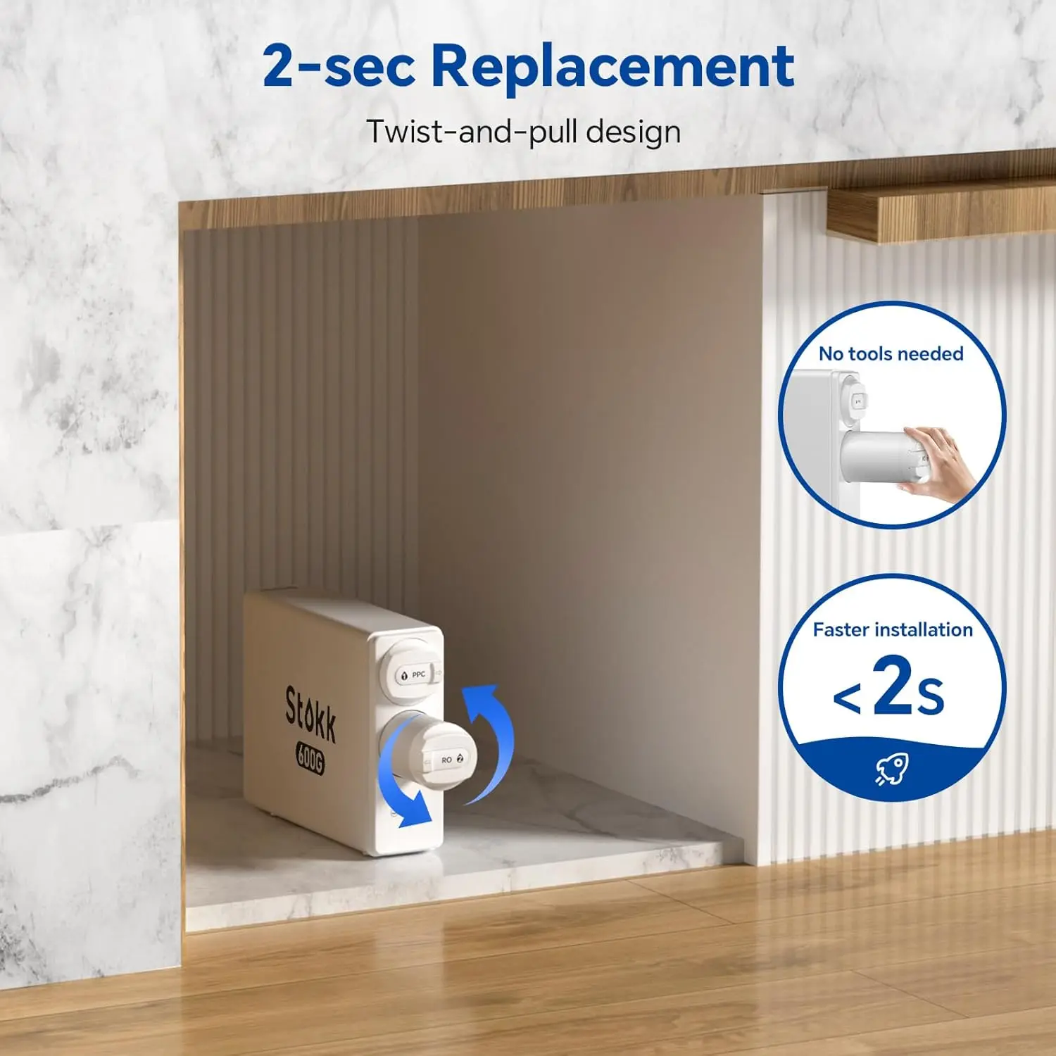 RS1-RO600، بديل لنظام التناضح العكسي من سلسلة S1، عمر 12-24 شهرًا، يقلل من TDS PFAS