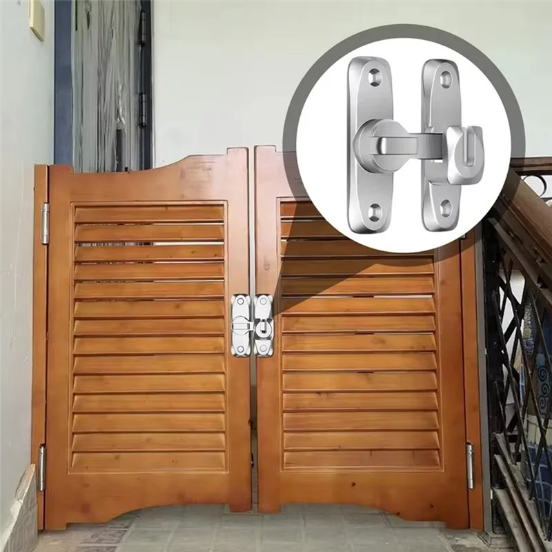 BNVN-Flipping Latch Door Lock Lega di alluminio Heavy Duty Flippping Door Latch Antifurto Hardware 90/180 Chiusura per porta a battente