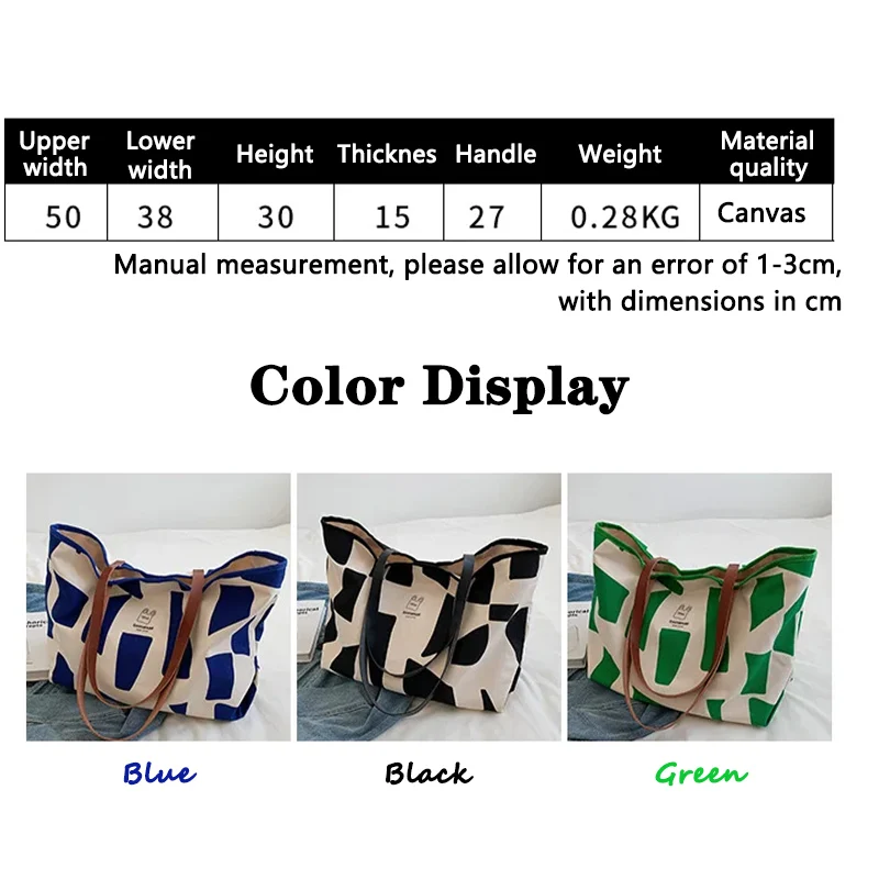 Canvas Totes Bag for Women Designer Handbags 2023 Casual Girls Shopper Geometric Patterns Large Capacity Beach Shoulder Bags